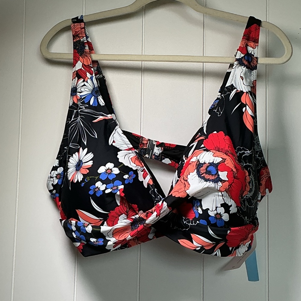 Cupshe Women's One Piece Bikini Top Plus Size 4X Criss Cross Design Floral NWT